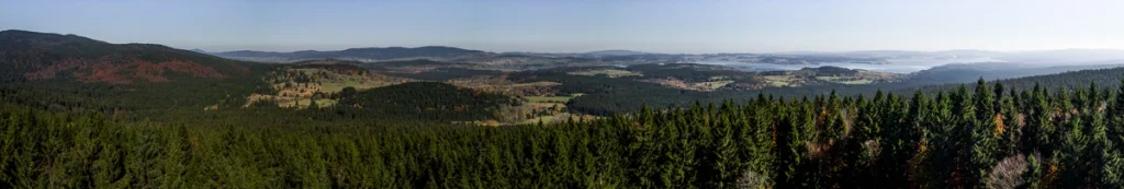 Panorama von Böhmerwald, Berge, Bäume